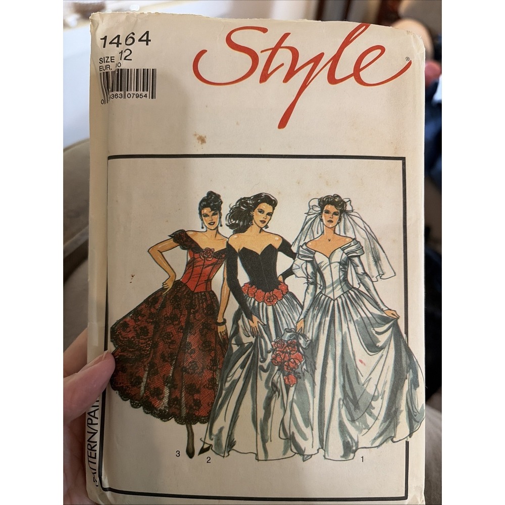 Style Sewing Pattern 1464 Misses Evening Bridal Gown Size 12 Vintage 1990s Uncut
